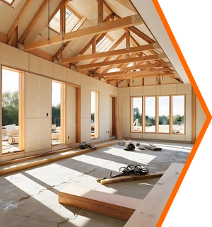 New home framing in Los Angeles
