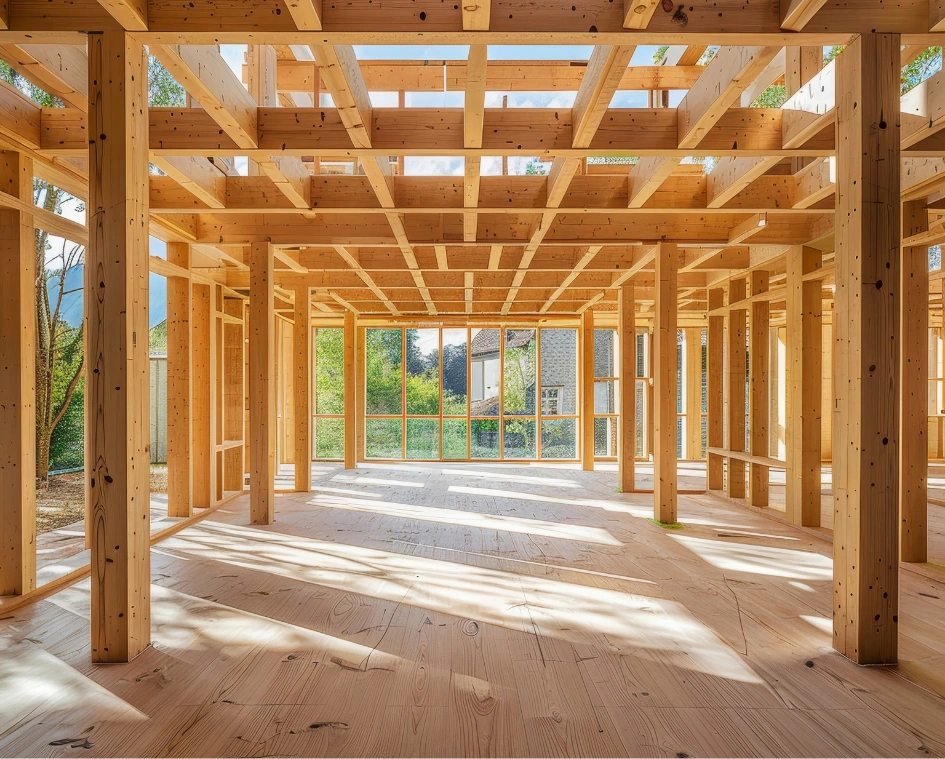 Wood framing construction project in Los Angeles