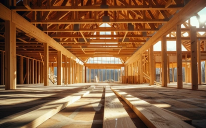 Residential garage wood framing