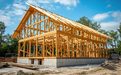 Residential wood framing for a custom home